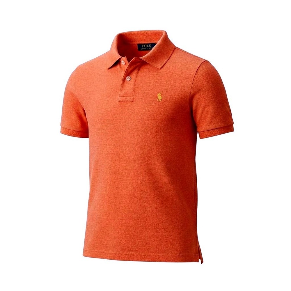 Polo Ralph Lauren Polo Boys L (14-16) Orange Custom Fit Pima Interlock Shirt